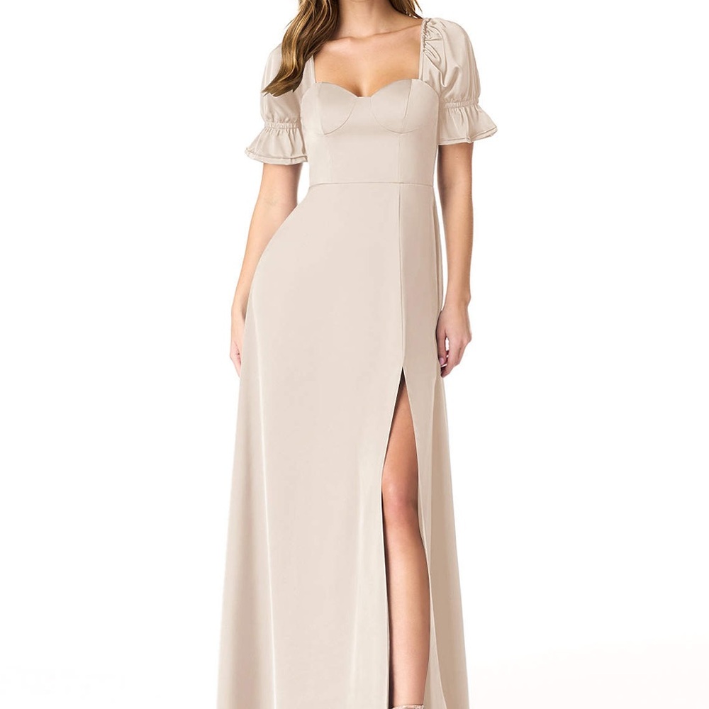 Cream Puff Sleeve Sweetheart Maxi Gown for Weddings